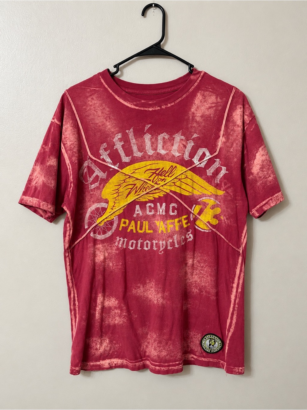 Affliction Paul Yaffe Motorcycles Distressed Graphic Tee Men’s L
